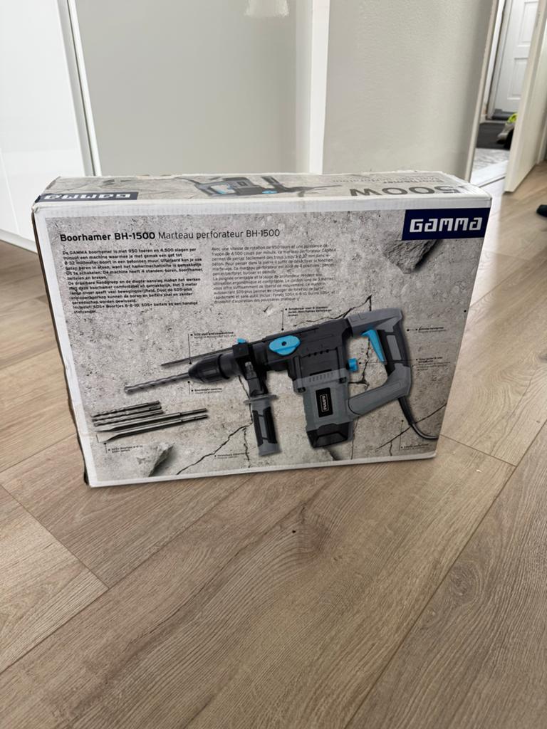 GAMMA Boorhamer BH-1500 - Krachtige Boor- en Breekhamer, Ophalen, 600 watt of meer, Boor- en/of Breekhamer, Zo goed als nieuw