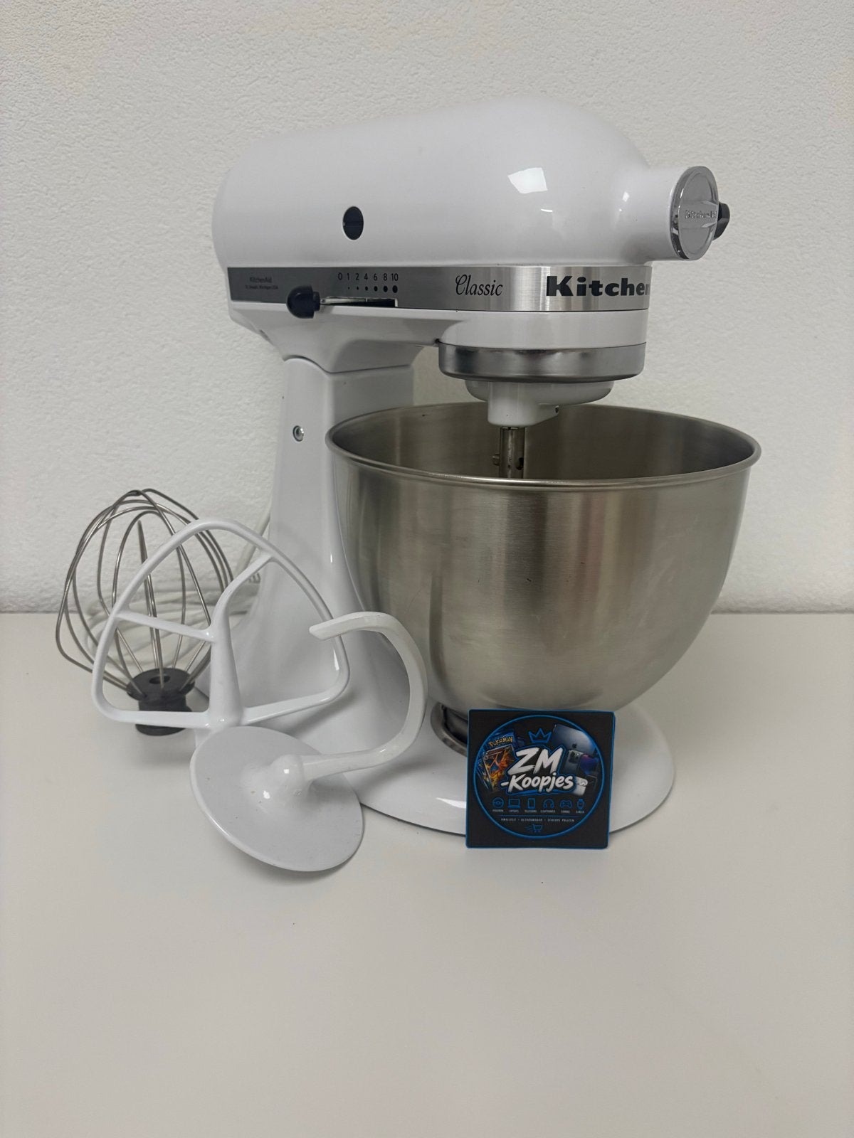 KitchenAid Classic Keukenmixer - Wit, 4 liter of meer, 3 snelheden of meer, Ophalen of Verzenden, Zo goed als nieuw