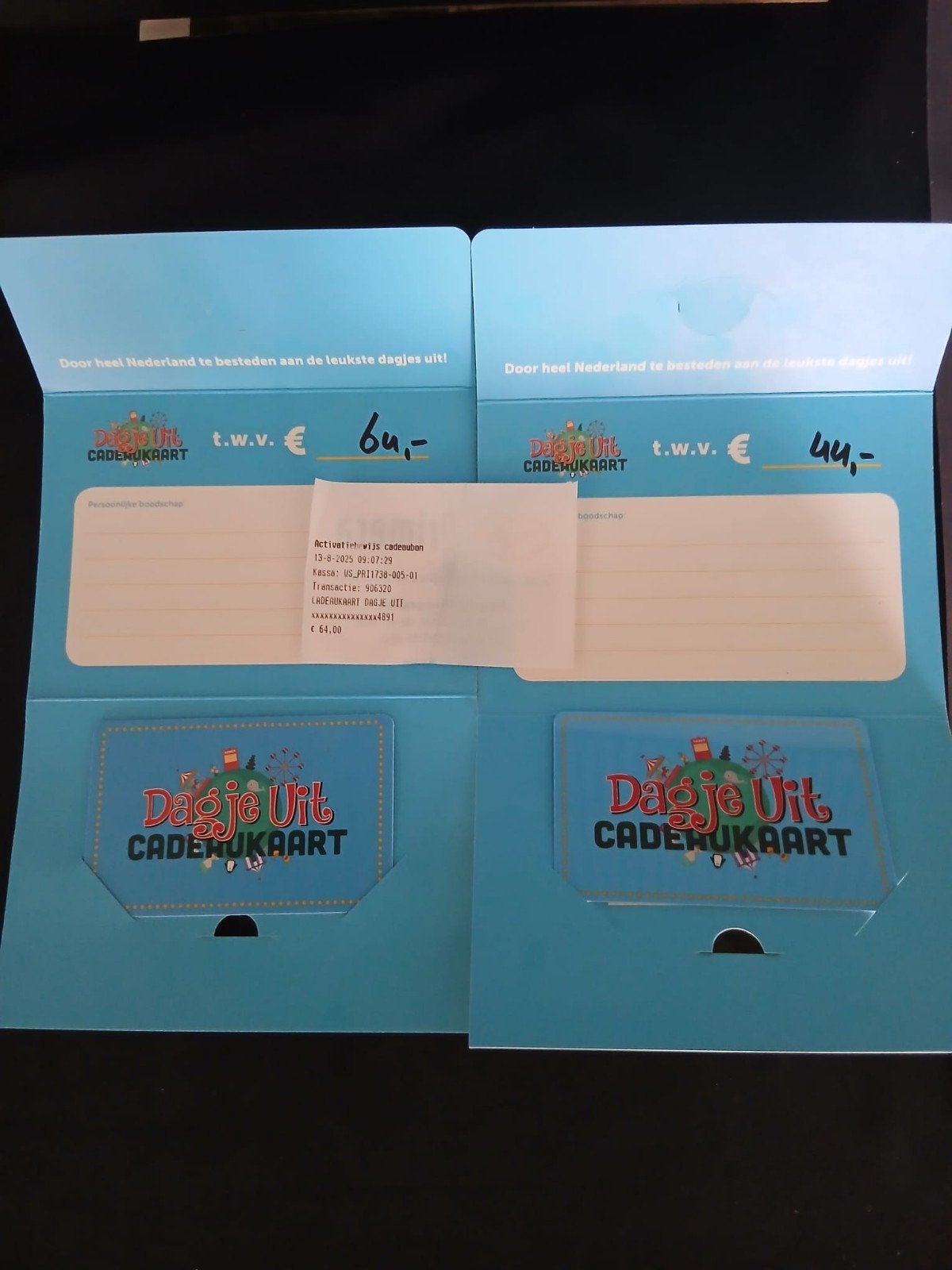 Dagje Uit cadeaukaarten twv €108,- te koop voor €90,-., Tickets en Kaartjes, Cadeaubon