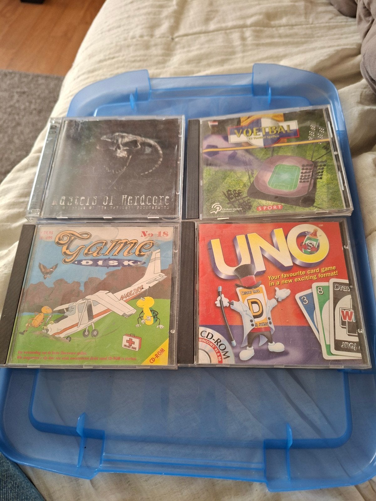 Diverse CD-ROM Spellen: Voetbal, UNO, Game Disk & Hardcore, Spelcomputers en Games, Games | Pc, Gebruikt, Overige genres, 1 speler