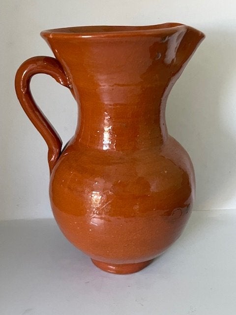 Vintage Franse waterkan aardewerk / geglazuurd / terracotta., Antiek en Kunst, Ophalen