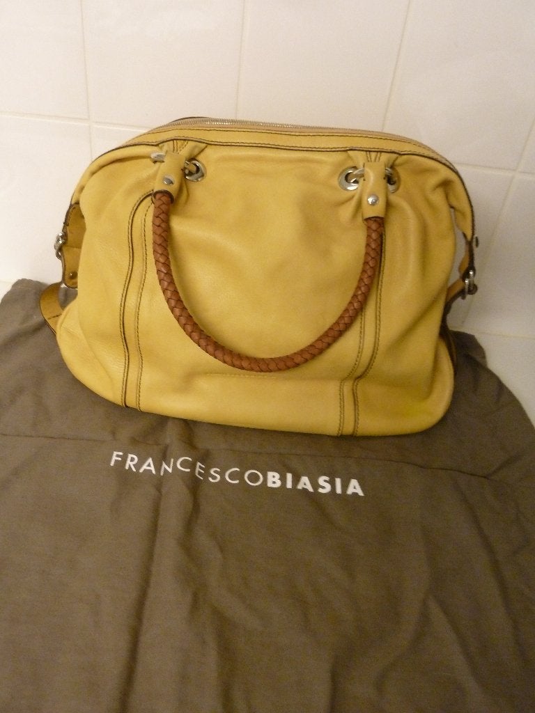 FRANCESCO BIASIA TAS NIEUWSTAAT, Ophalen of Verzenden, Zo goed als nieuw, Geel, Shopper