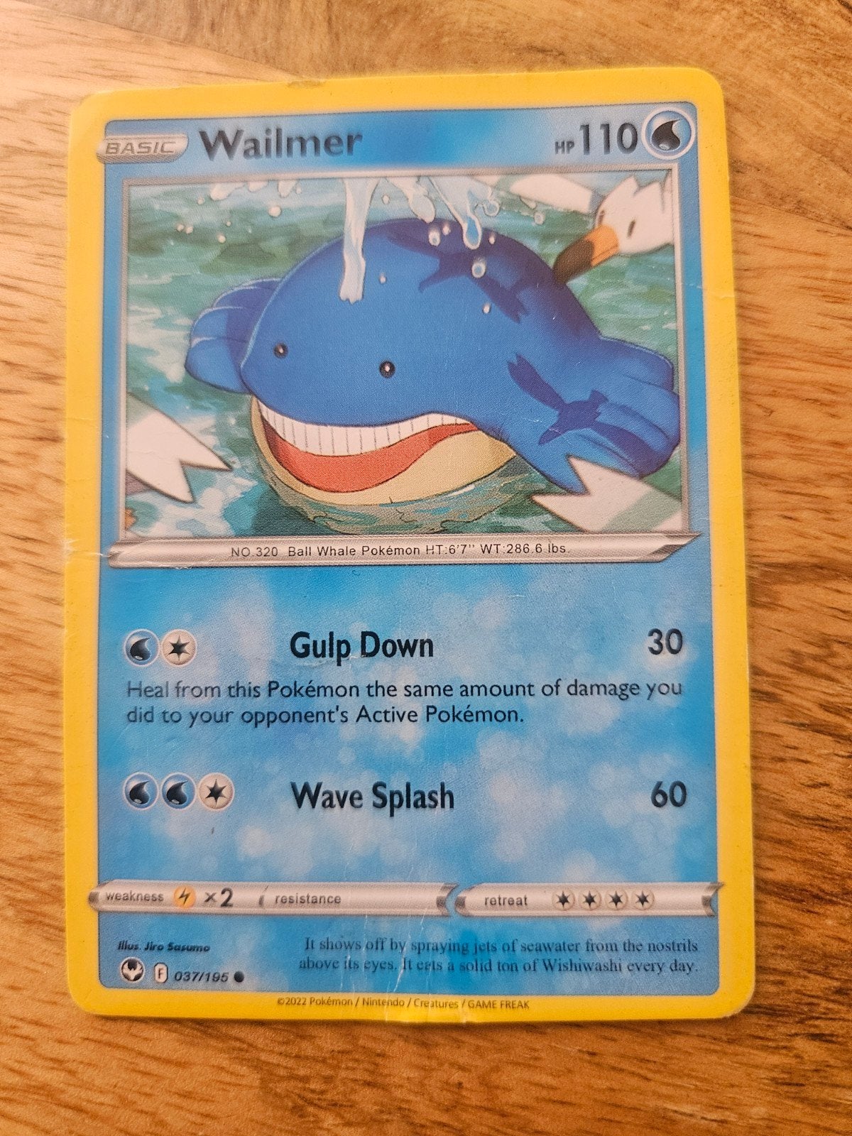 Pokémon Kaart: Wailmer (037/195) - Basic HP110, Ophalen of Verzenden, Gebruikt, Losse kaart