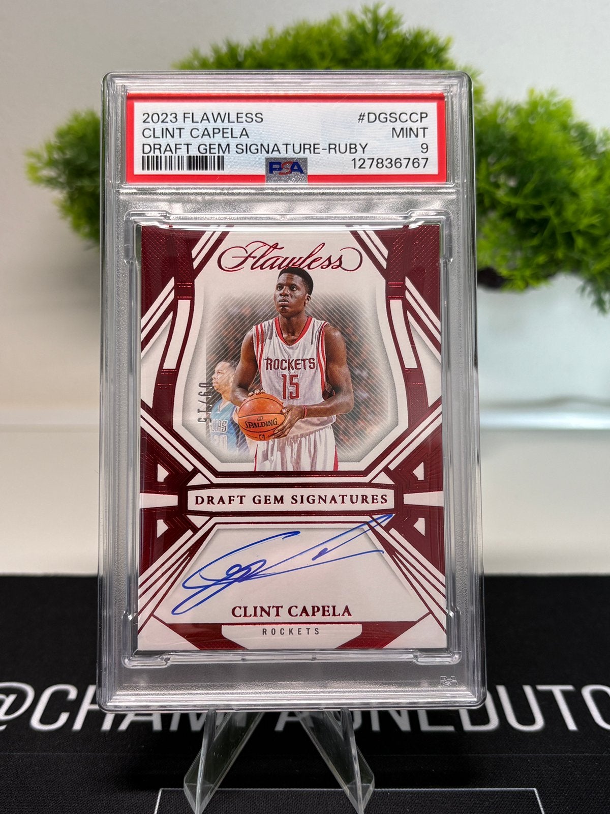 Panini NBA Flawless Clint Capela /15 on card auto PSA9 kaart, Ophalen of Verzenden, Zo goed als nieuw