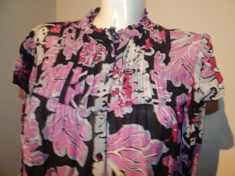 Fabienne Chapot mooie blouse kleurrijke bloemen ruches 40, Kleding | Dames, Blouses en Tunieken, Maat 38/40 (M), Meerkleurig, Ophalen of Verzenden