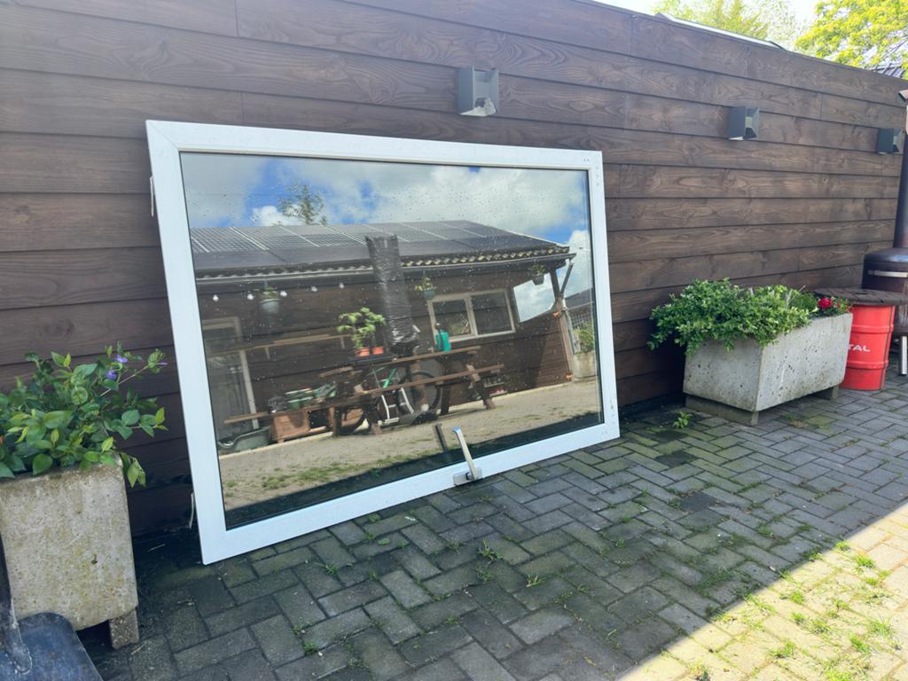 Schuifpui deur 211 x 148 cm, Doe-het-zelf en Verbouw, Ophalen, Kunststof, Gebruikt, 120 cm of meer