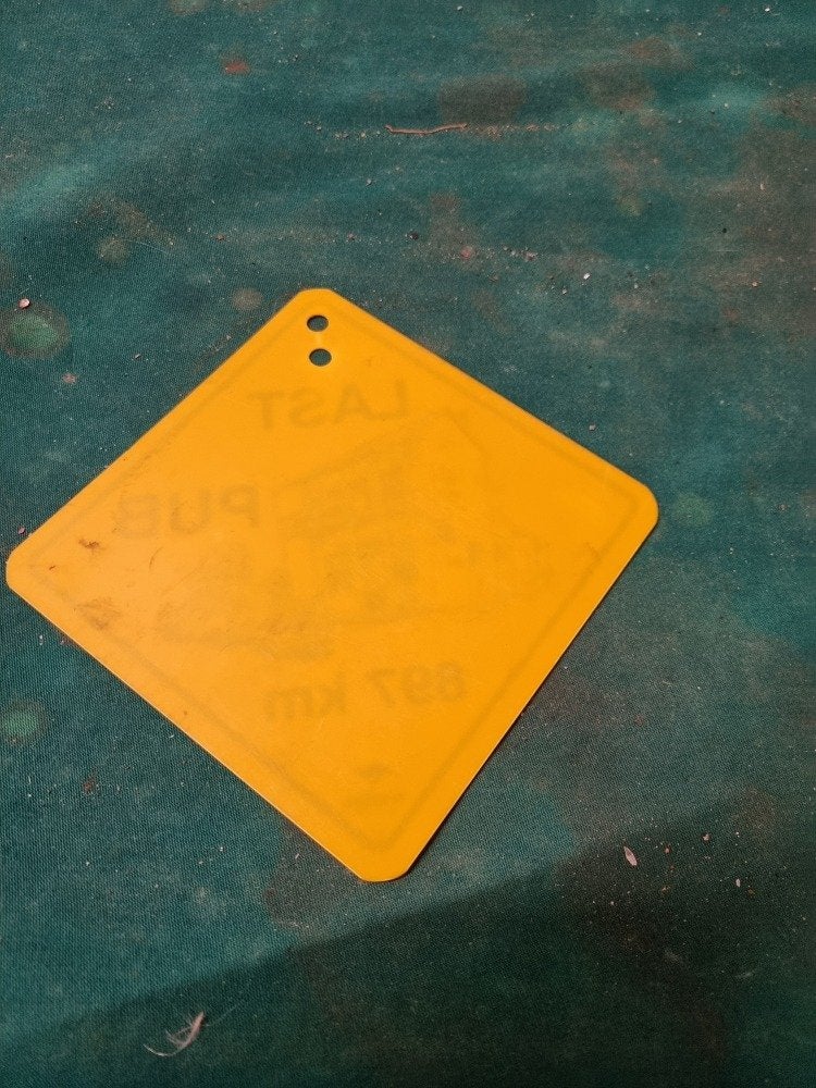 bordje last pub 897 km roadsign, Ophalen of Verzenden, 'T Olde Gre-j, Info@toldegrej.nl, Endepoelstraat 20f Didam