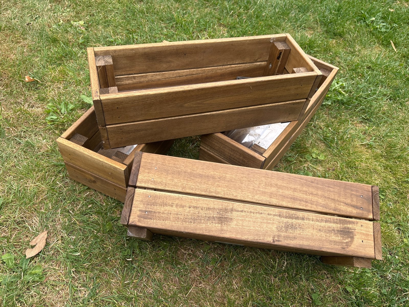 4x IKEA STJÄRNANIS Plantenbakken, acaciahout, 43x15 cm, Ophalen, Minder dan 30 cm, Balkon, Minder dan 60 cm