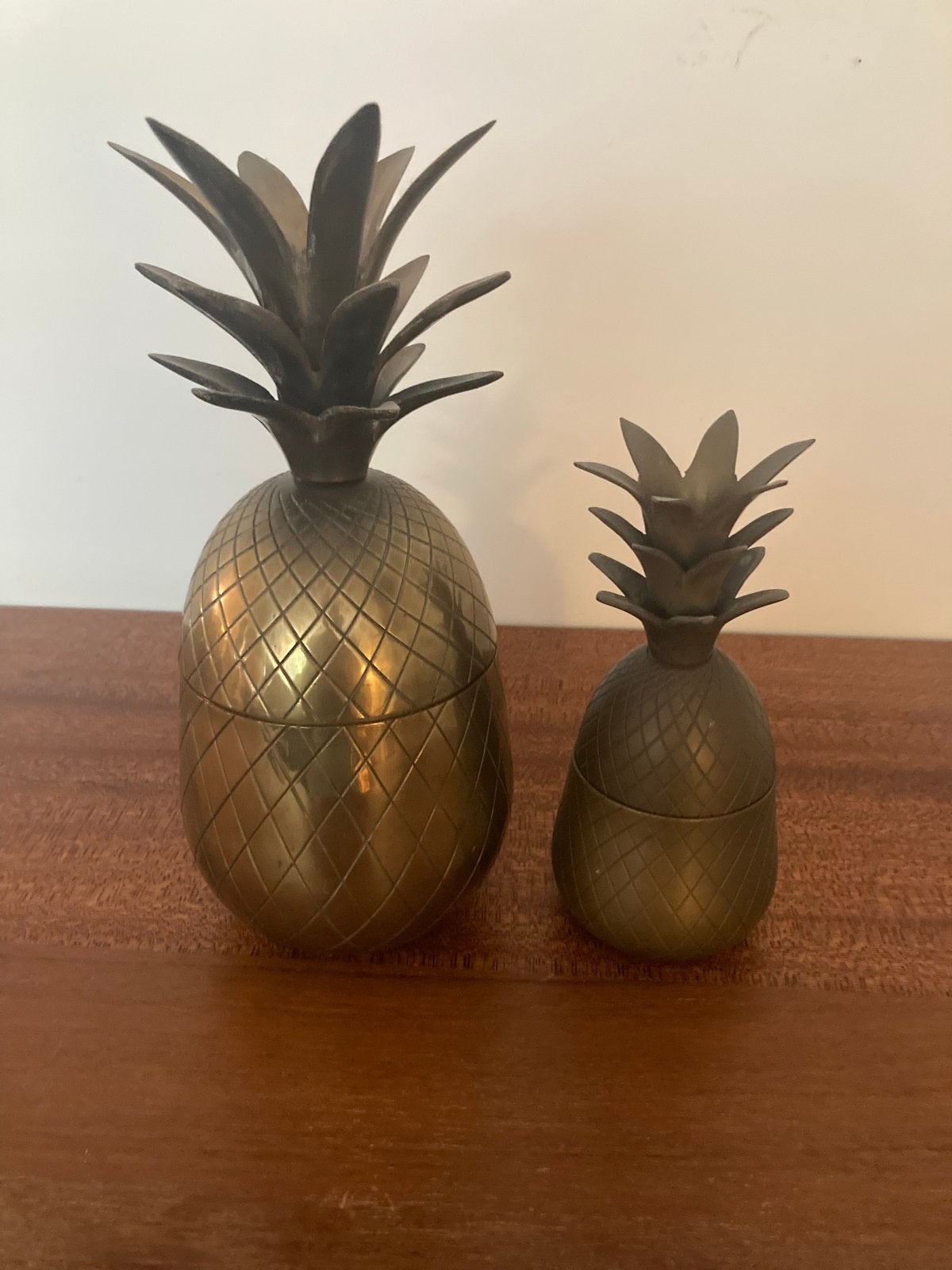 Vintage Messing Ananas Potten - Set van 2, Ophalen of Verzenden