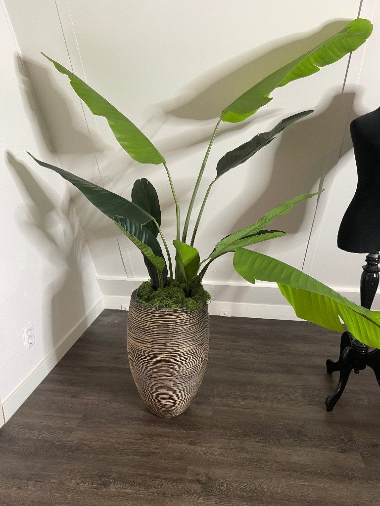 Kunstplant Strelitzia + pot ( 170 cm lang ), Kunstplant, Overige materialen, Ophalen of Verzenden, Overige merken