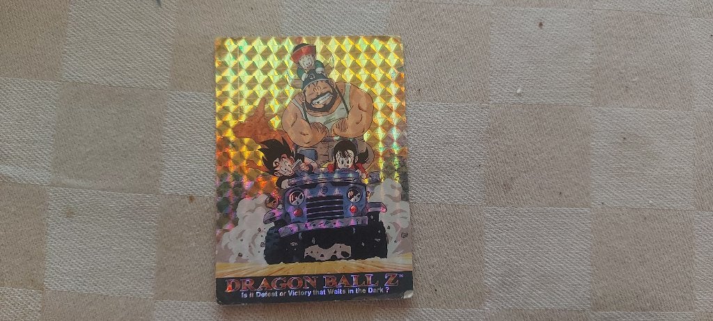 dragonball z kaart glitter Goku Chi Chi Gohan in auto, Ophalen of Verzenden, Zo goed als nieuw, Losse kaart