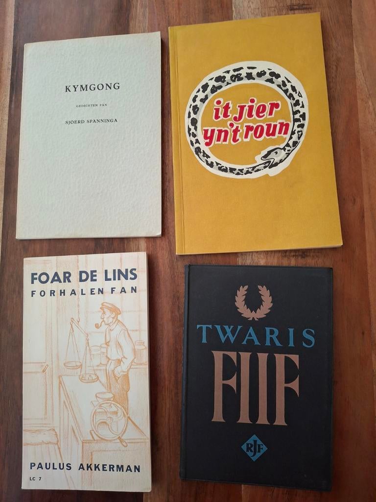 4x Friese oude literatuur, Ophalen of Verzenden, Gelezen, Sjoerd Spanninga, D.H. Kiestra, Paulus Akkerman