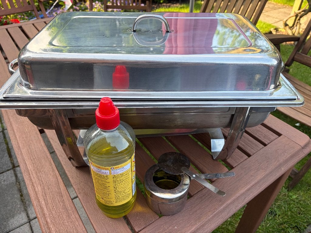 chafing dish / warmhoudbak, Huis en Inrichting, Ophalen of Verzenden, Gebruikt, Overige materialen
