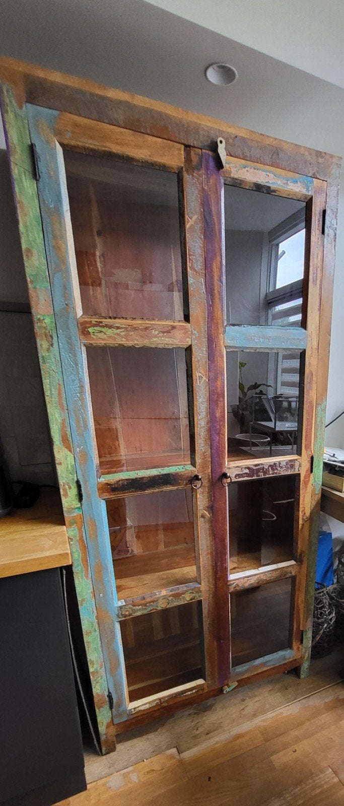 Kast van gerecycled Botenhout, Ophalen, Met deur(en), 200 cm of meer, Teakhout