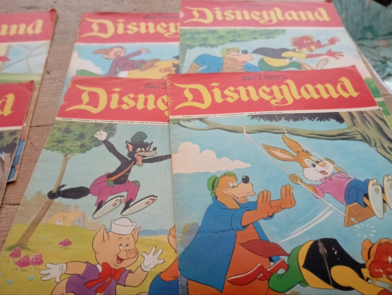 Vintage 8 stuks Walt Disney Disneyland Strips gr formaat, Ophalen of Verzenden