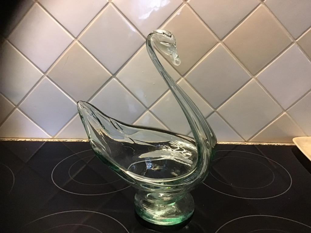 Glazen zwaan, Antiek en Kunst, Antiek | Glas en Kristal, Ophalen of Verzenden