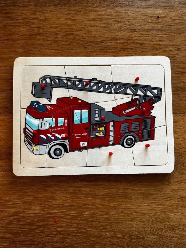Playwood / Roel noppen puzzel brandweer, Ophalen of Verzenden, Minder dan 10 stukjes, Zo goed als nieuw, 6 maanden tot 2 jaar