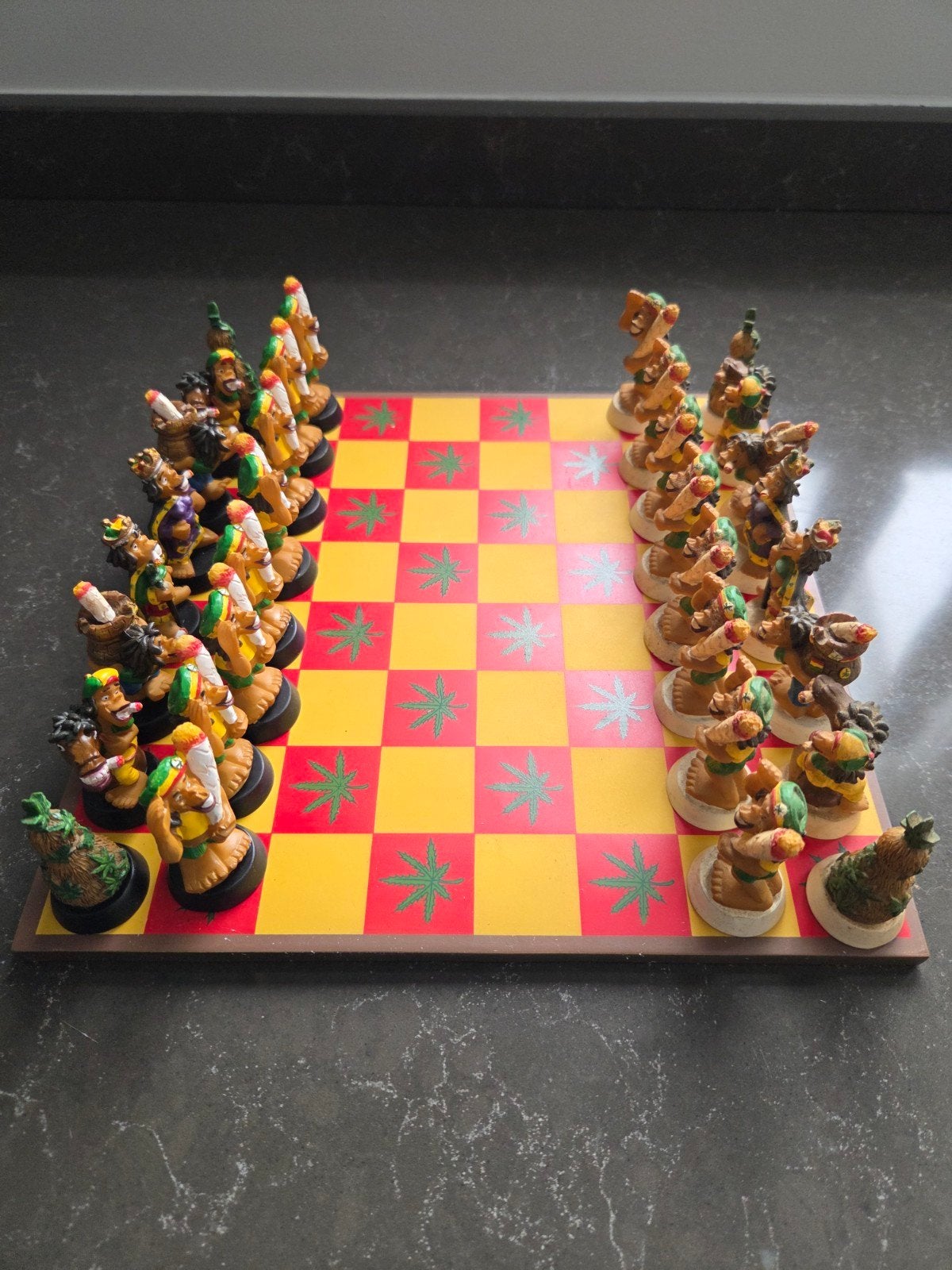 Rasta chess vintage oud schaakspel schaakset retro, Ophalen of Verzenden, Gebruikt