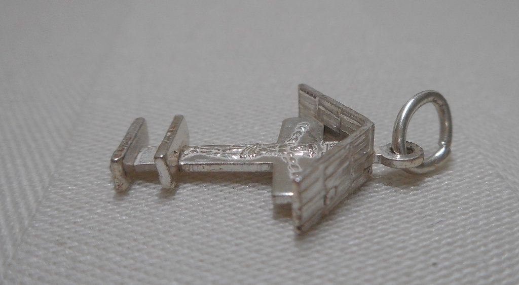 Zilveren vintage hanger kruisje nr.1733, Sieraden, Tassen en Uiterlijk, Kettinghangers, Verzenden, Zo goed als nieuw, Kruis of Symbool