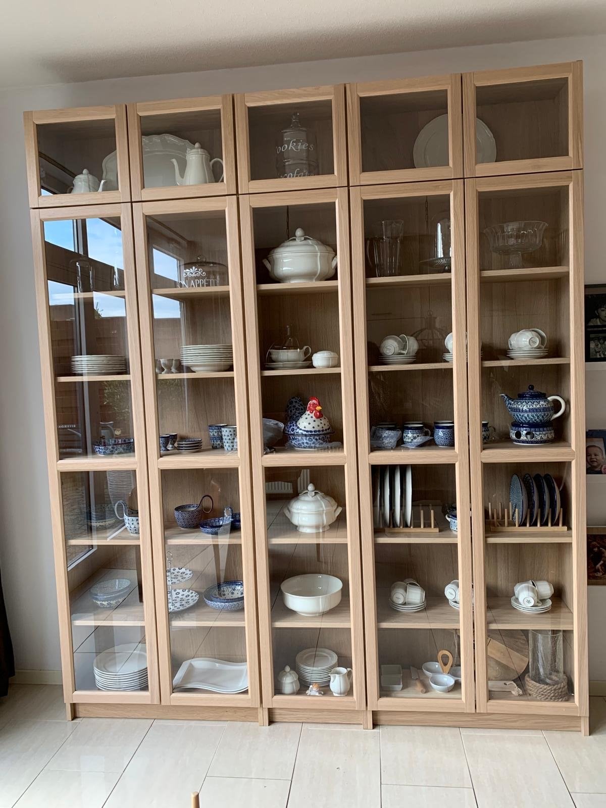 Ikea Billy kast met glazen deuren, Huis en Inrichting, Ophalen, Gebruikt, 200 cm of meer, 150 tot 200 cm