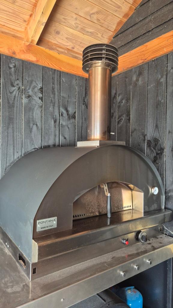Fontana Forni pizzaoven (hout en gas) met gereedschap, Ophalen