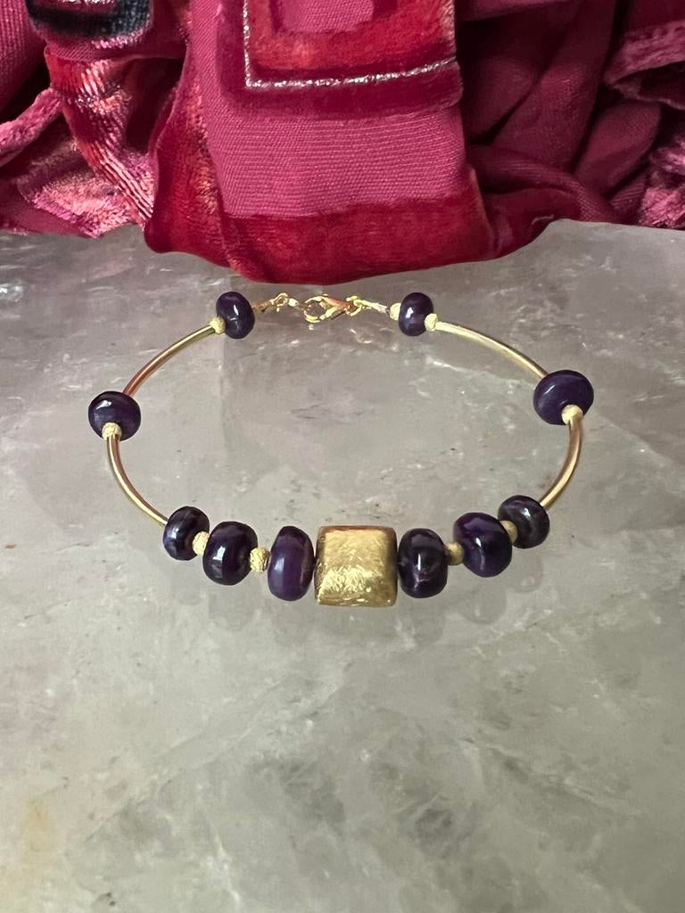 Sugiliet topkwaliteit beschermt geluk healing zeldzaam uniek, Sieraden, Tassen en Uiterlijk, Armbanden, Met bedels of kralen, Paars