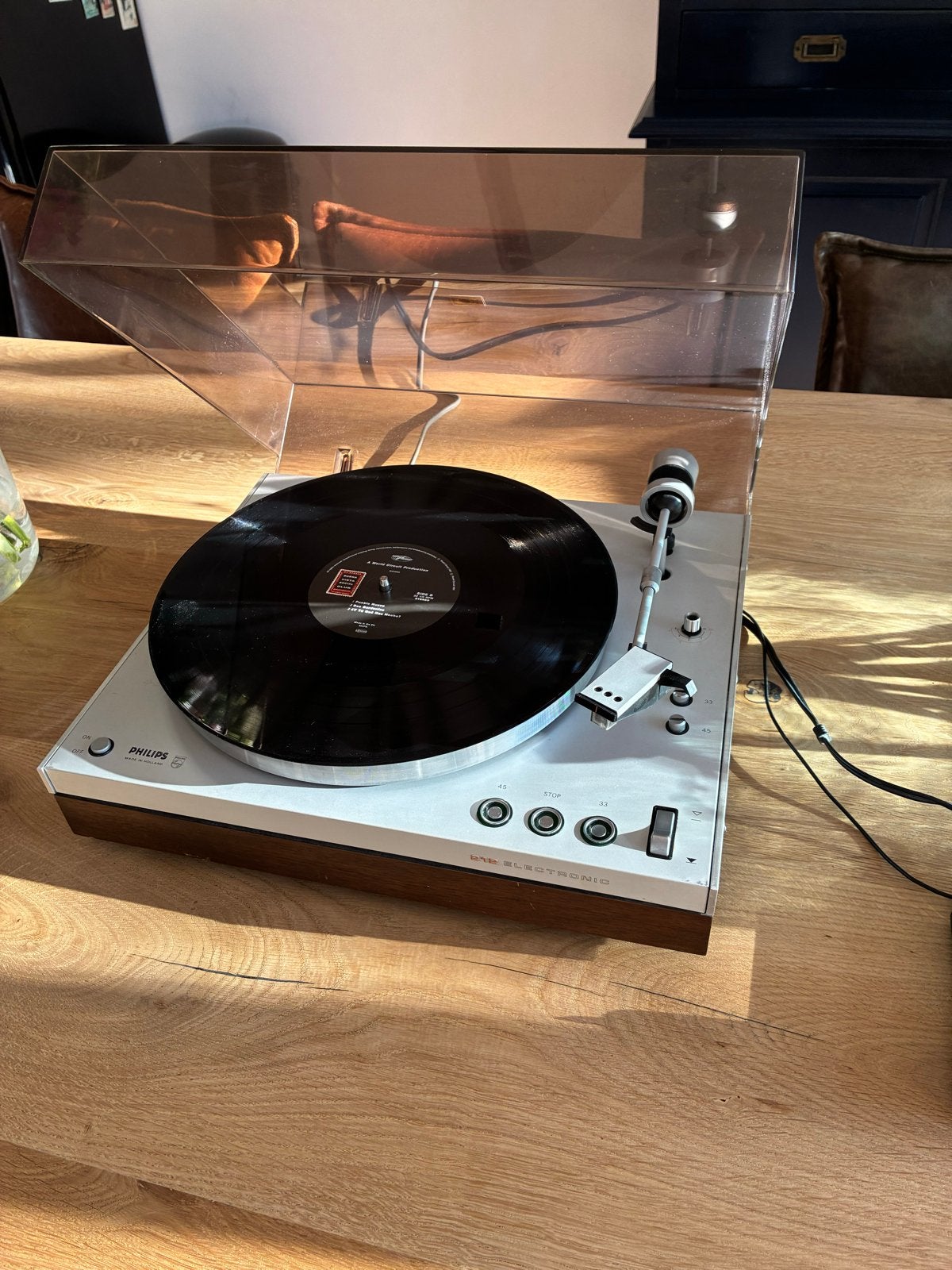 Philips 212 Platenspeler Ortofon VMS 20EO MkII, Ophalen of Verzenden, Gebruikt, Platenspeler, Philips
