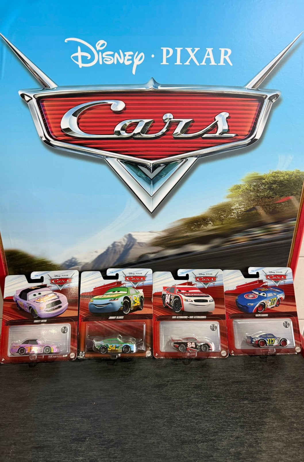 Disney Pixar Cars – 4 Piston Cup Racers - Mattel, Ophalen of Verzenden, Zo goed als nieuw