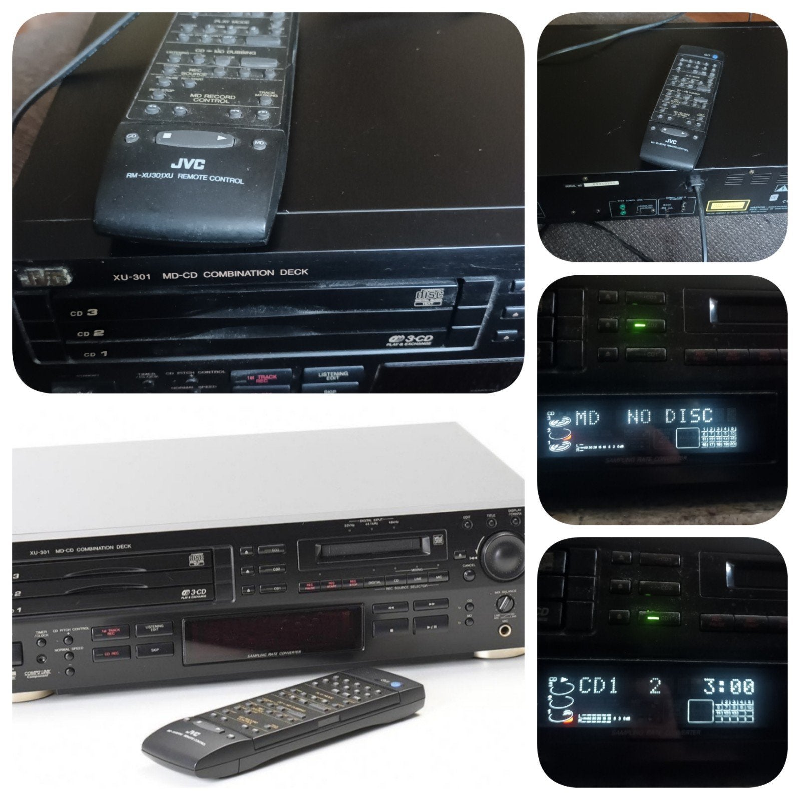 JVC XU-301 MD CD/3CD Wisselaar + MD speler+afstandsbediening, Ophalen, Gebruikt, JVC, Wisselaar