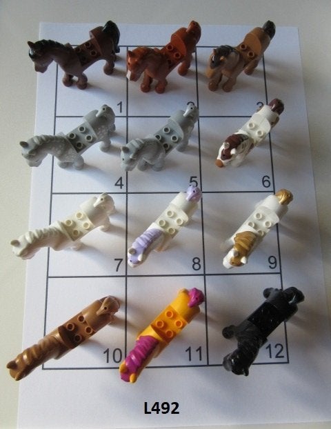 L492 LEGO DIEREN PAARDEN FRIENDS WIT ZWART BRUIN CARAMEL, Lego, Ophalen of Verzenden, Losse stenen, Lego Nederland B.V.