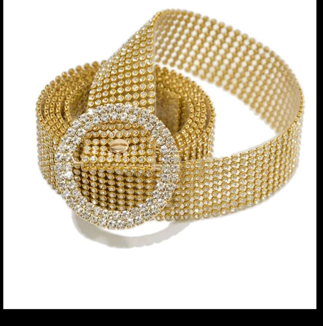 Nieuwe Gouden Riem met Strass Steentjes - 120cm, Kleding | Dames, Riemen en Ceinturen, Ophalen of Verzenden, Nieuw, Overige kleuren