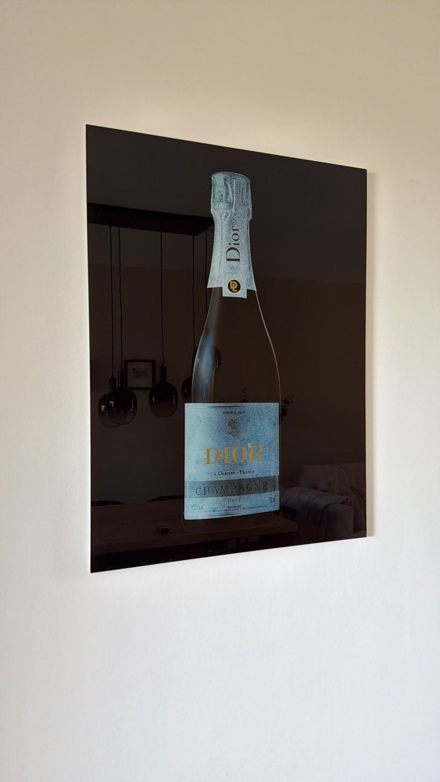 Dior glas schilderij. 80 x 60 cm, Antiek en Kunst, Ophalen