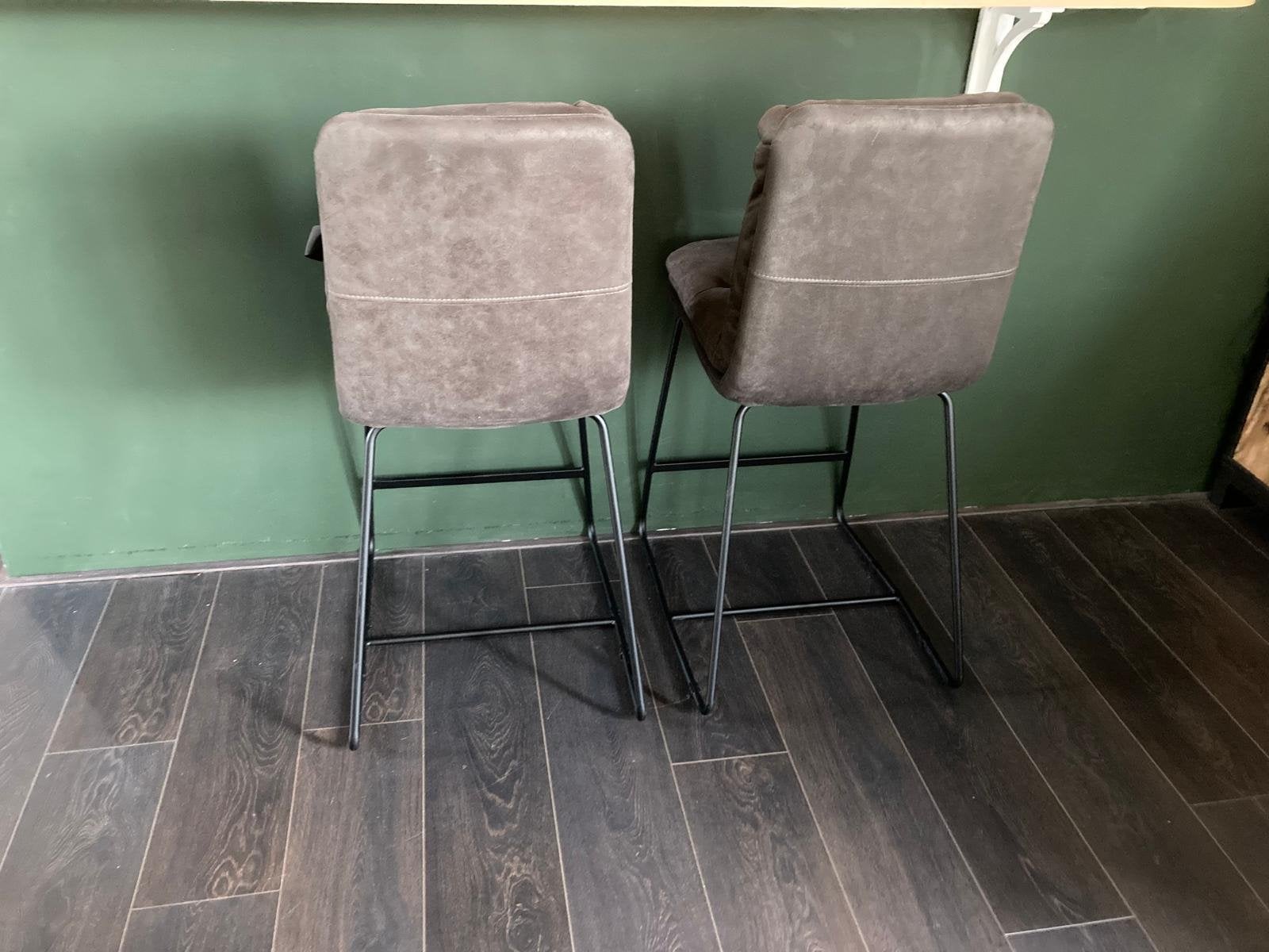 Antraciete velours barkrukken, Ophalen, 60 tot 90 cm, Nieuw, Metaal