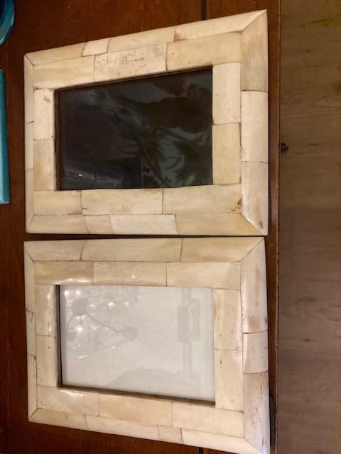 2 stuks fotolijst Ivoor Hoorn , foto 10x15, Verzenden, Zo goed als nieuw, Beige, Natuurlijk materiaal