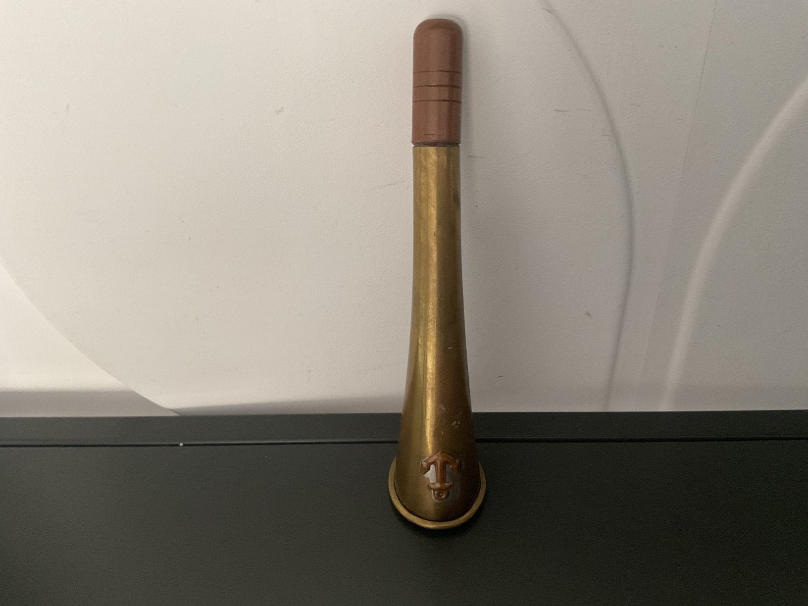 Vintage Koperen Scheepshoorn met Anker Embleem, Ophalen of Verzenden, Koper