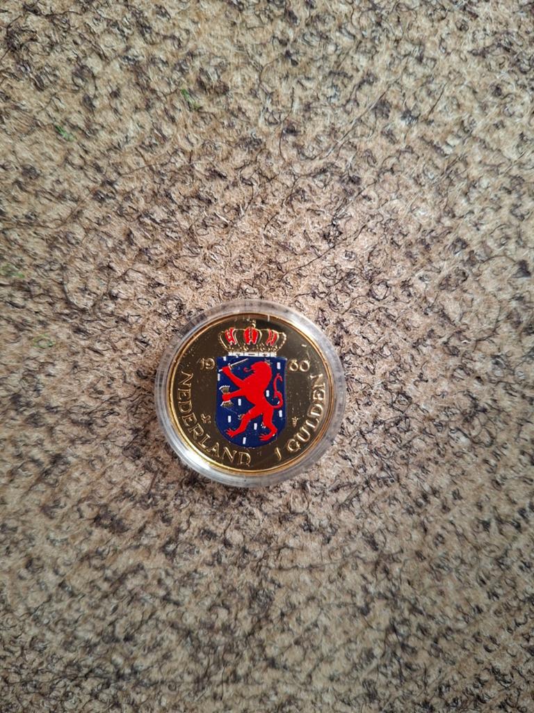 Nederlandse 1 gulden Dubbelportret herdenkingsmunt uit 1980, Ophalen of Verzenden, Koningin Beatrix, 1 gulden