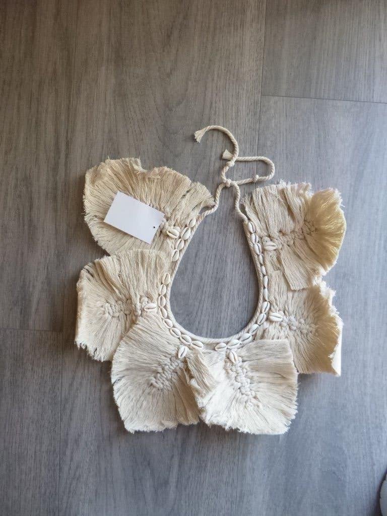 macrame/schelpen hanger afm. 40x45cm  nieuw, Verzenden, Nieuw, Wandhanger