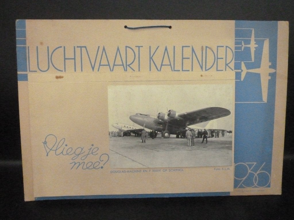 Antieke luchtvaartkalender KLM 1936, Ophalen of Verzenden, Maandkalender, Nieuw