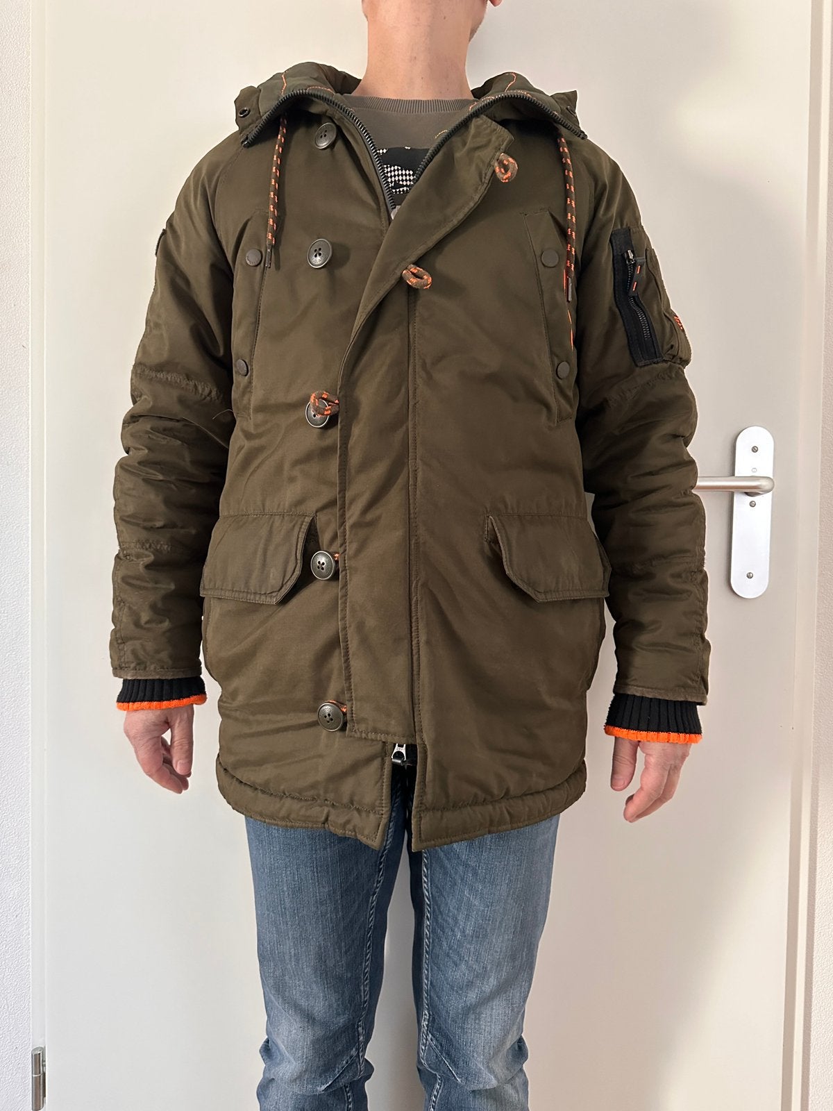 Groene parka Superdry, Ophalen of Verzenden, Zo goed als nieuw, Maat 46 (S) of kleiner, Groen