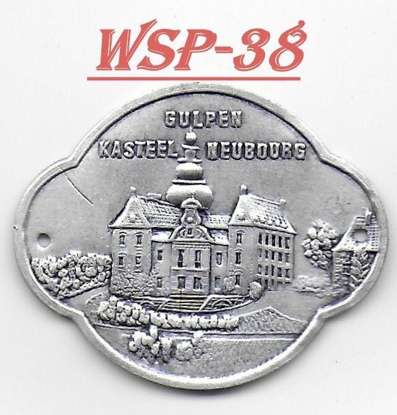 WSP-38 wandelstokplaatje: Gulpen -- Kasteel Neubourg, Ophalen of Verzenden, Zo goed als nieuw