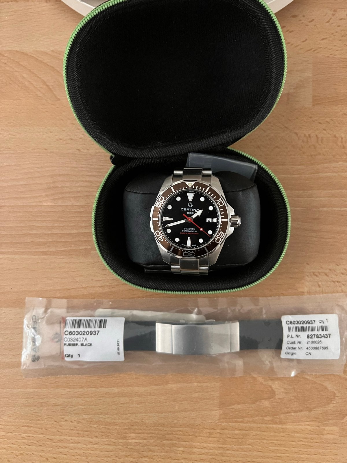 Certina DS Action Diver Powermatic 80 43mm, Sieraden, Tassen en Uiterlijk, Horloges | Heren, Overige merken, Staal, Gebruikt, Staal