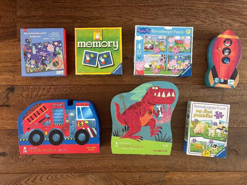 Leuke kinderpuzzels (set van 6 stuks) + Nijntje memory spel, Ophalen, 10 tot 50 stukjes, Zo goed als nieuw, 2 tot 4 jaar