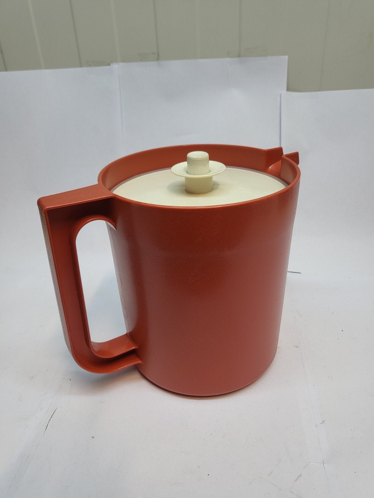 Vintage Tupperware Kan Oranje met Deksel - 1.7 Liter, Ophalen of Verzenden