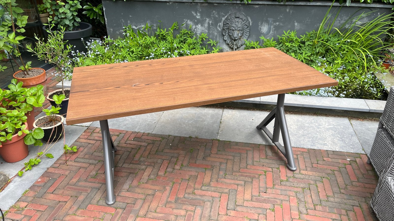 IKEA in hoogte verstelbaar bureau, 160x60cm, Ophalen, In hoogte verstelbaar, Gebruikt