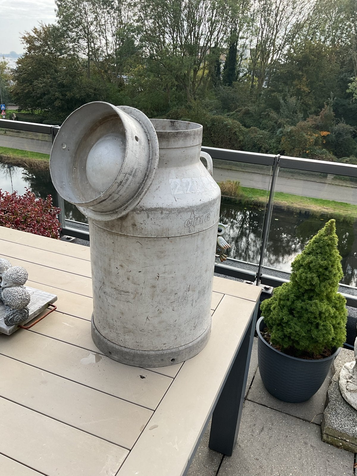 Vintage melkbus - aluminium Carbietschieter, Ophalen