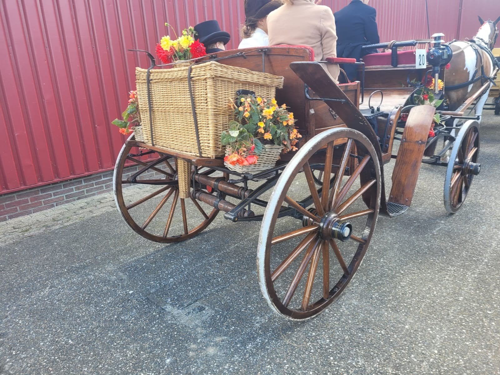 rijtuig Antieke Duitse jagtwagen., Gebruikt, Paard of Pony