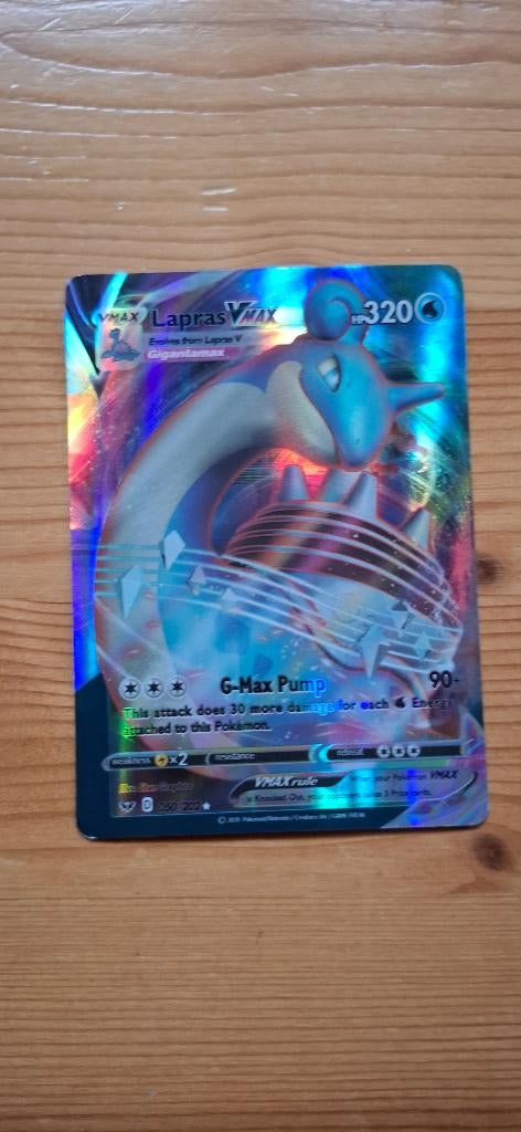 Lapras VMax, Ophalen, Zo goed als nieuw, Losse kaart, Foil