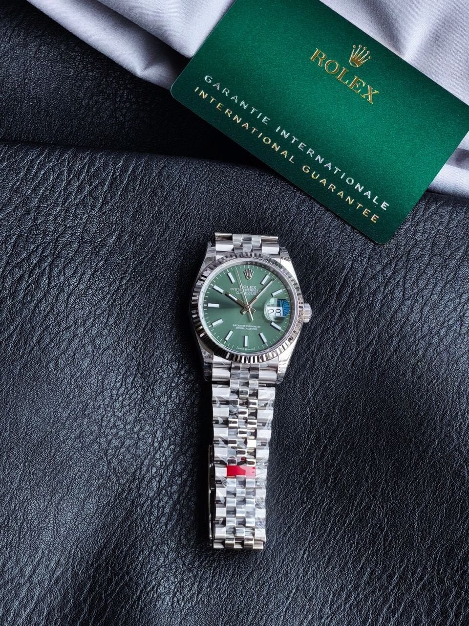 Rolex Datejust 36 Groene Wijzerplaat Jubilee-band, Polshorloge, Ophalen of Verzenden, Zo goed als nieuw, Rolex