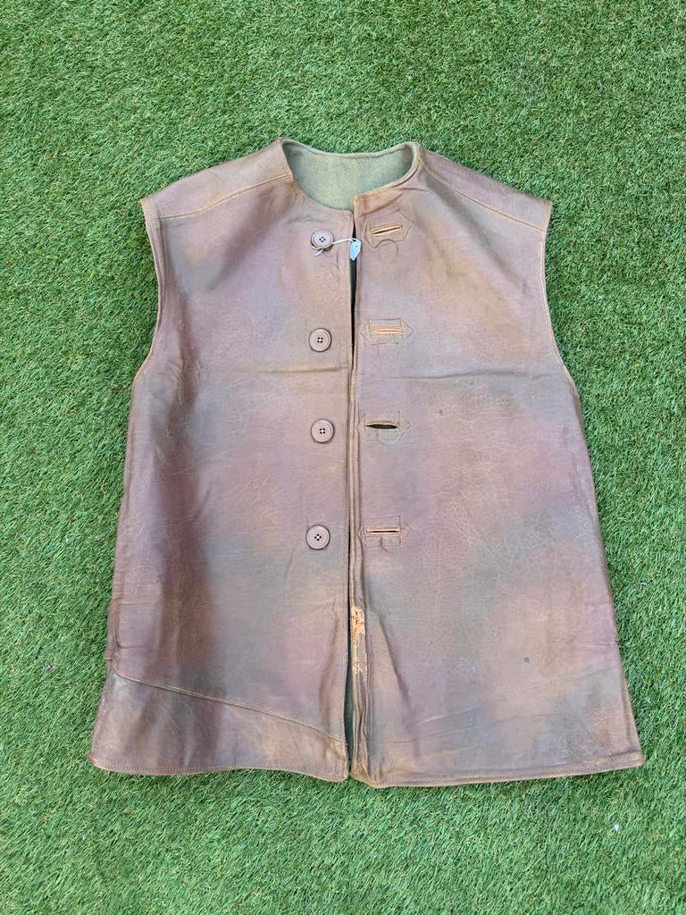 Engelse Wo2 leather jerkin camouflaged 1942, Ophalen of Verzenden, Landmacht, Engeland, Kleding of Schoenen