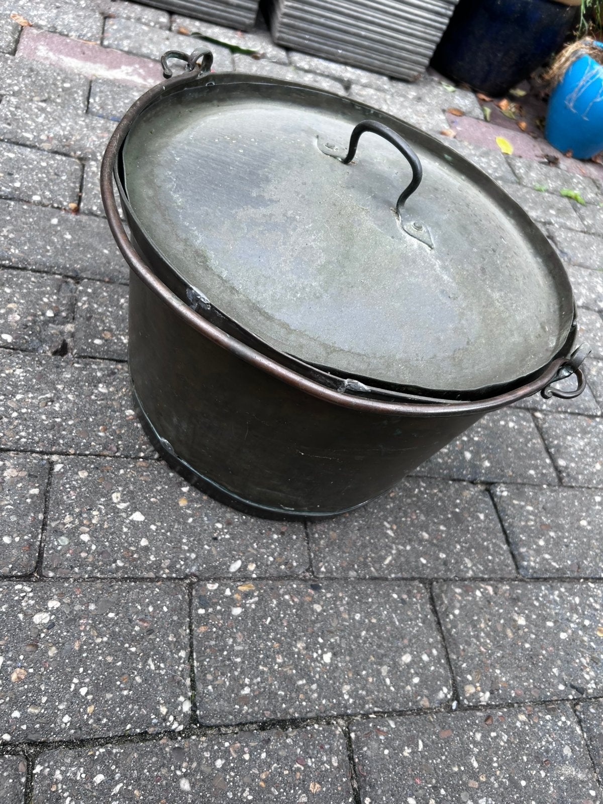 Geheel grote koperen ketel, Ophalen of Verzenden